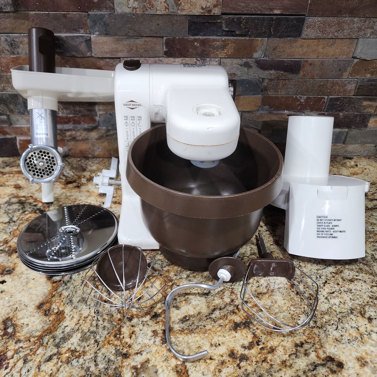 WEST BEND FOOD PREPARATION STAND MIXER w/ FOOD PROCESSOR & MEAT GRINDER ATTACHMENTS LIKE BOSCH 