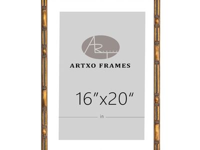 ARTXO FRAMES 16"x20" Gold Bamboo Style Picture Frame for Wall Decor