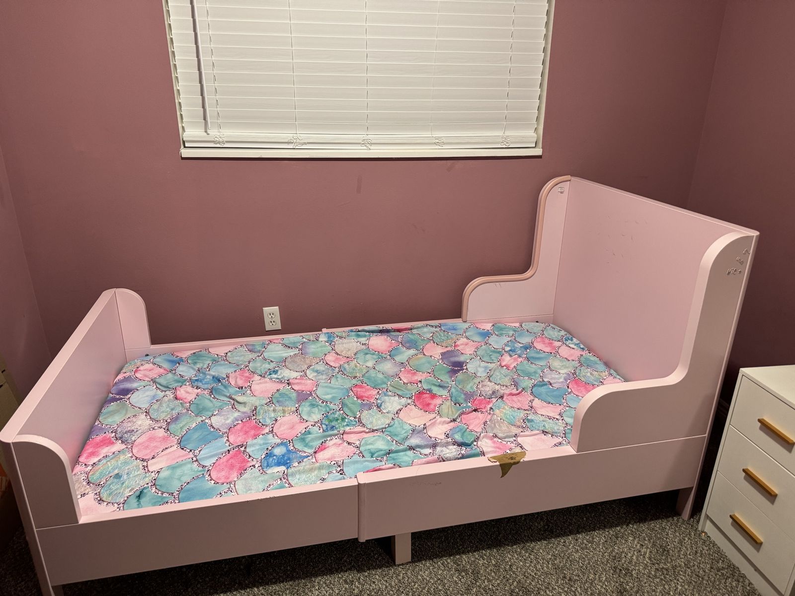 Ikea Pink Toddler Bed Frame - Used with wear and tear, Perfect for a little one's room