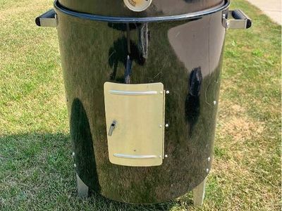 Brinkmann Smoke 'N Grill Charcoal Smoker Outdoor BBQ Grill Cooker Black
