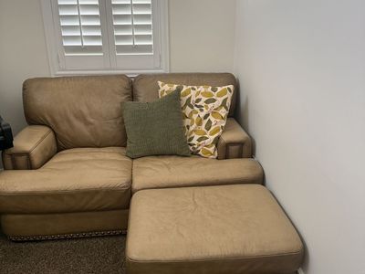 Blonde Leather 4 piece Oversized Sofa Set
