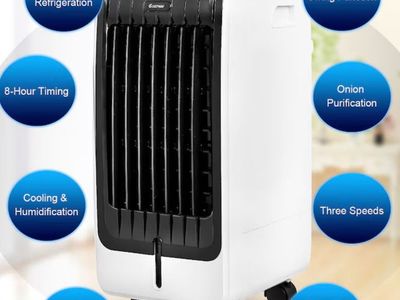 Costway 14.5-in Indoor Pedestal Fan, Battery Powered, in White + black with Remote