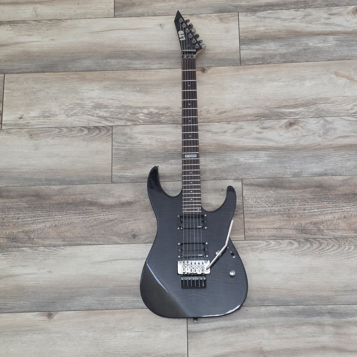 ESP LTD M-100FM See Thru Blk Floyd Rose Special Tremolo w/ Case