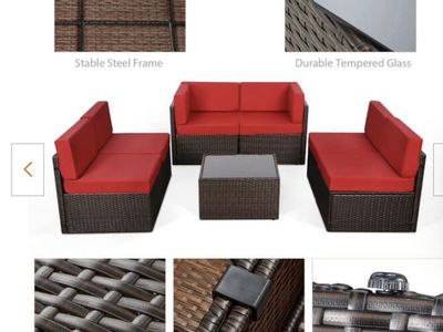 7-Piece Wicker Outdoor/ Indoor Conversation Set