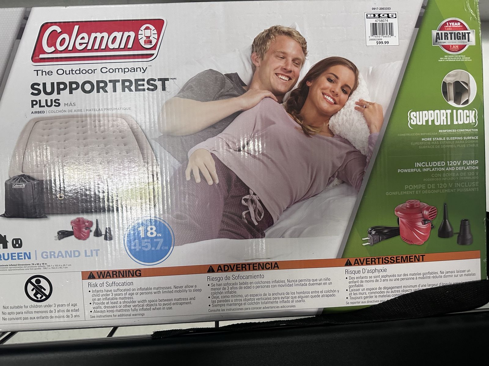 Coleman Inflatable Queen Mattress