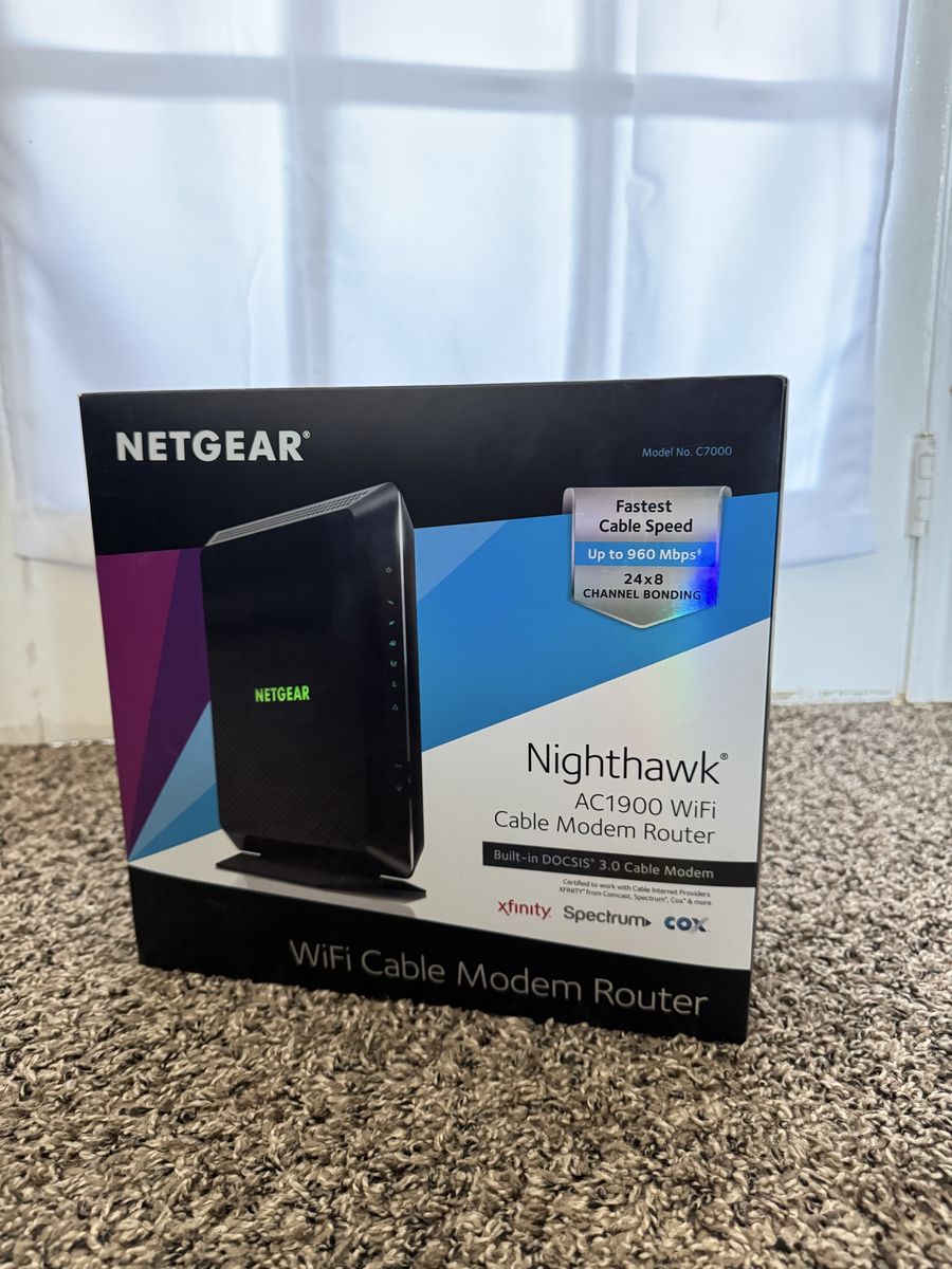 NETGEAR Nighthawk AC1900 WiFi Cable Modem Router C7000 DOCSIS 3.0