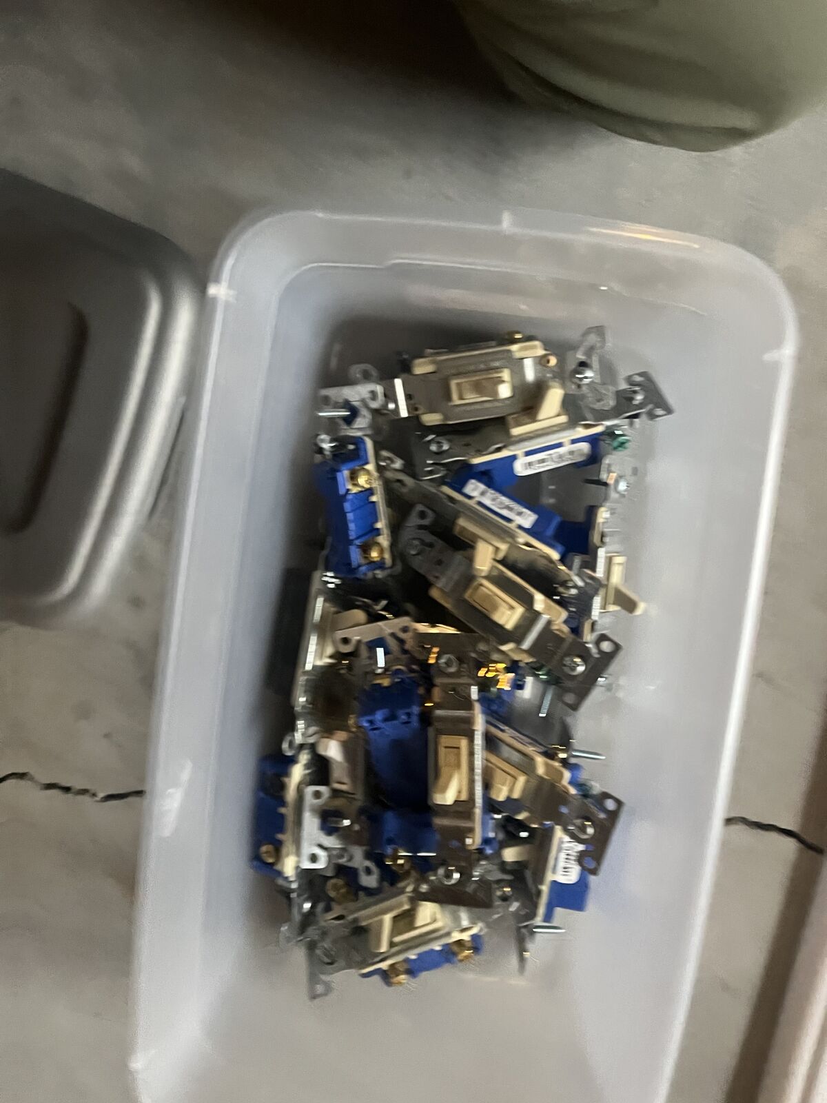 Single light switches in almond color