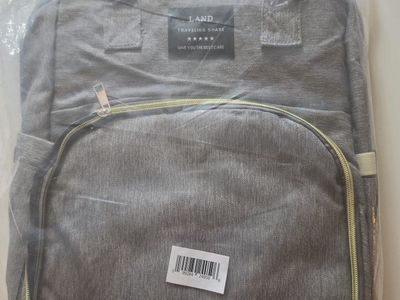 NEW Traveling Gray Canvas Backpack Diaper Bag