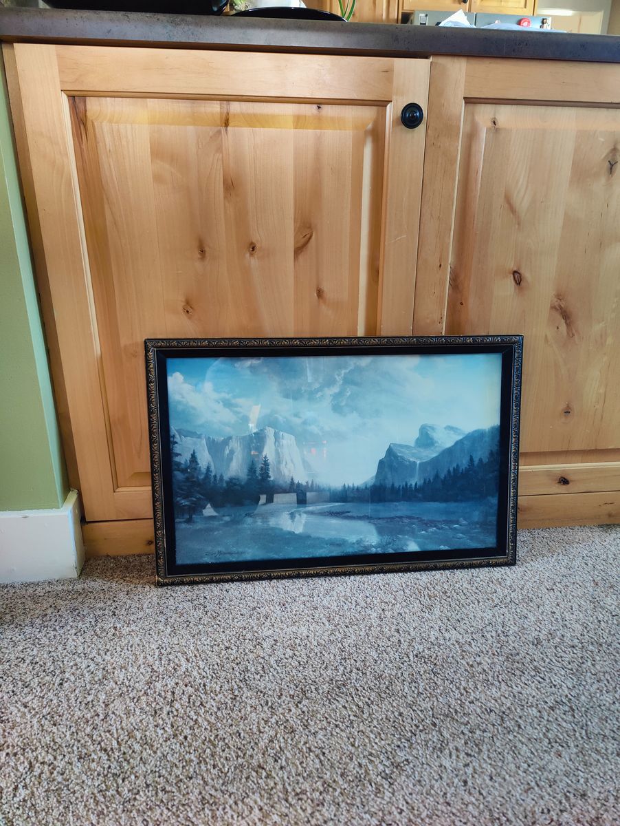 Large Dino Massaroni "Sunrise Sierra" Framed Canvas Art - 26x17