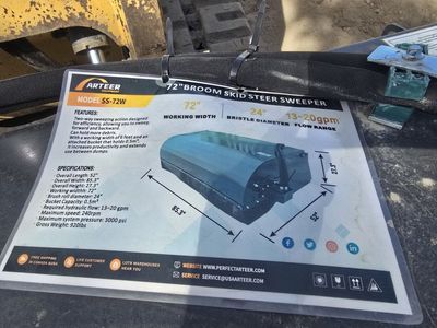 BRAND NEW 72" skid steer broom sweeper attachment
