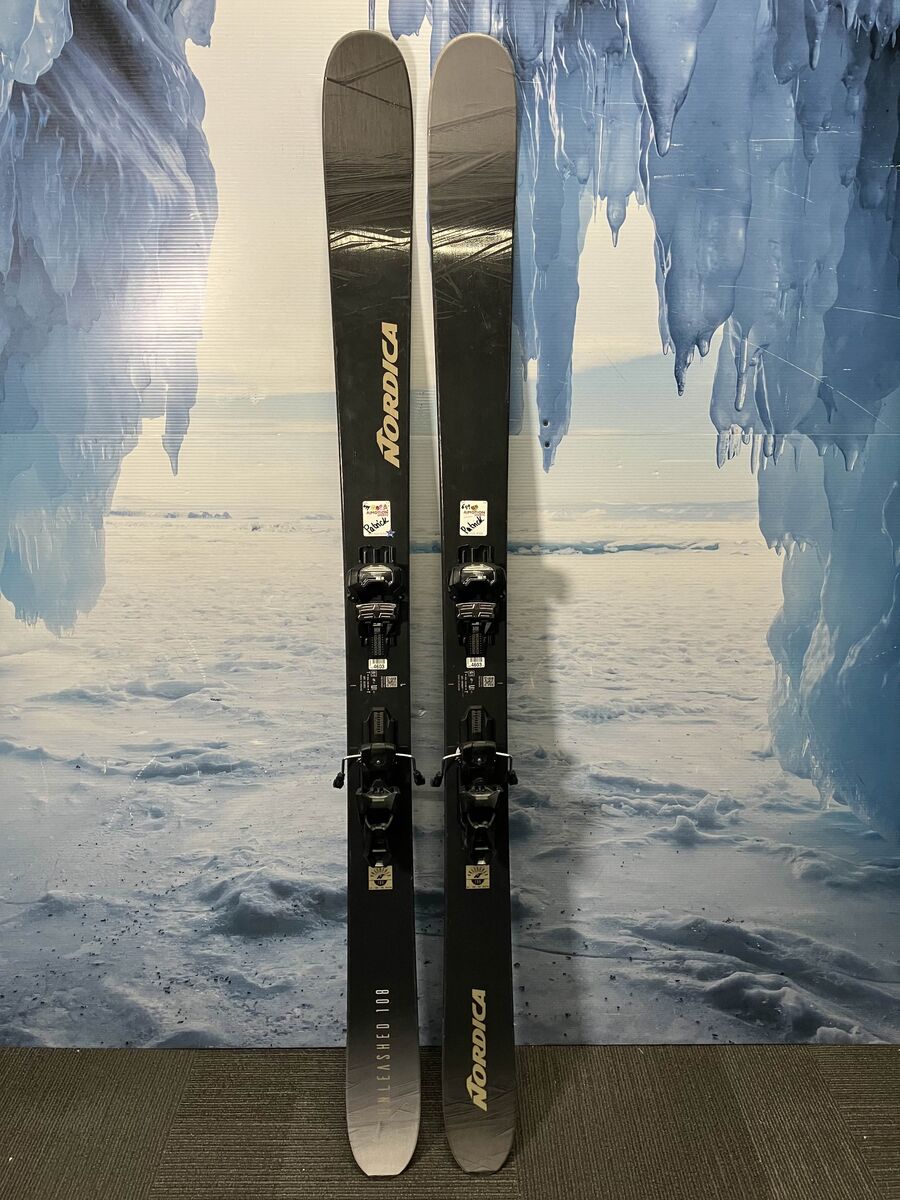Used Nordica Unleashed 108 186 cm Skis 2023 w/ Tyrolia Attack 14 MN Demo Bindings