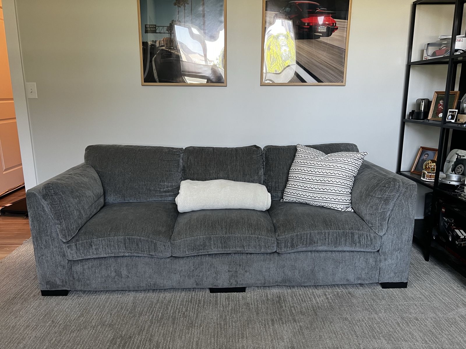 Grey Sofa and Loveseat Duo