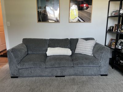 Grey Sofa and Loveseat Duo