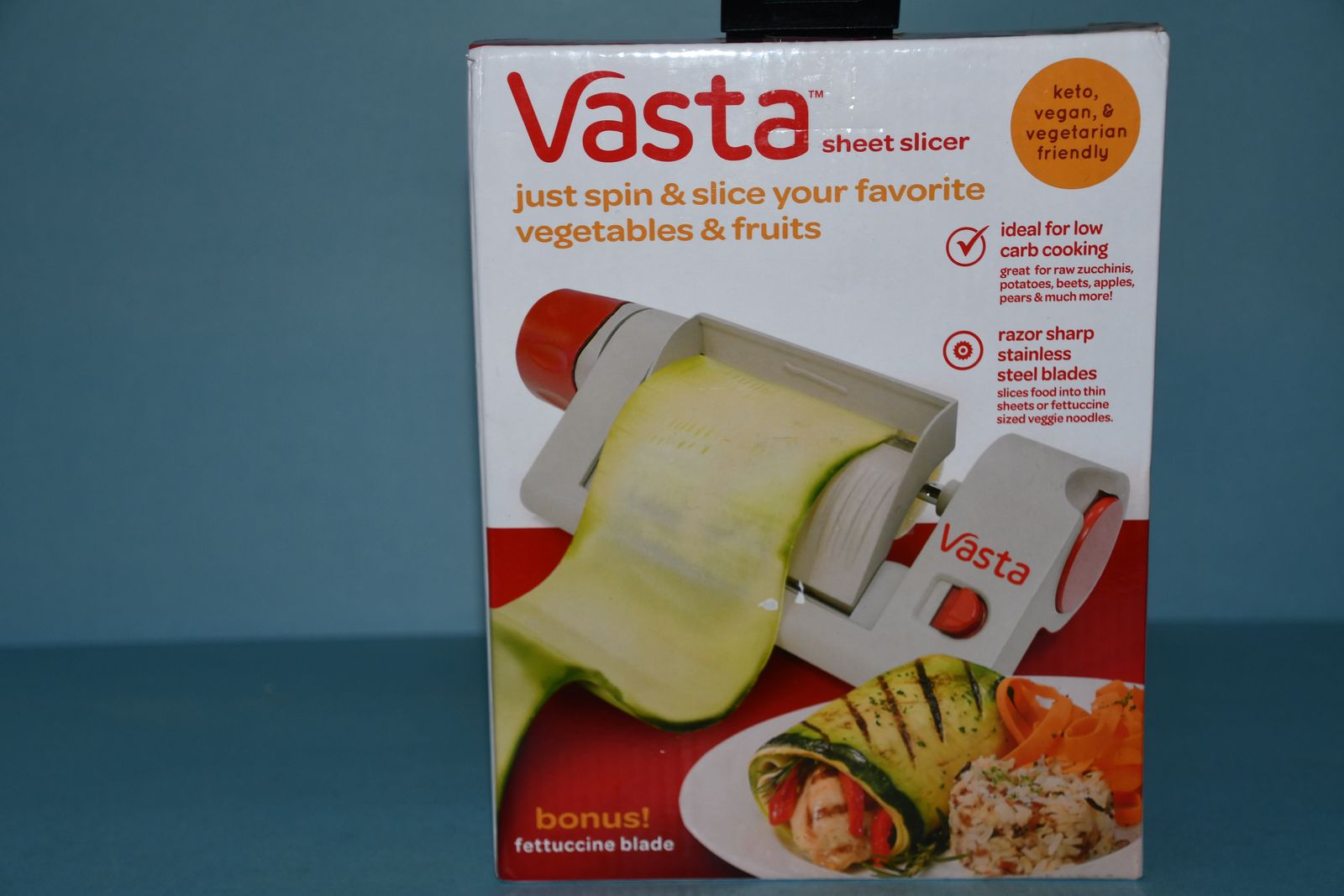 NIB VEGETABLE & FRUIT SHEET SLICER ~ FETTUCCINE NOODLE BLADE ~ LOW CARB COOKING ~ $5