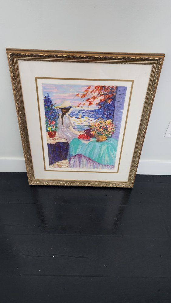 Framed Lithograph Painting Art "Solitude" by Kim - Signed & Numbered 210/275 COA
