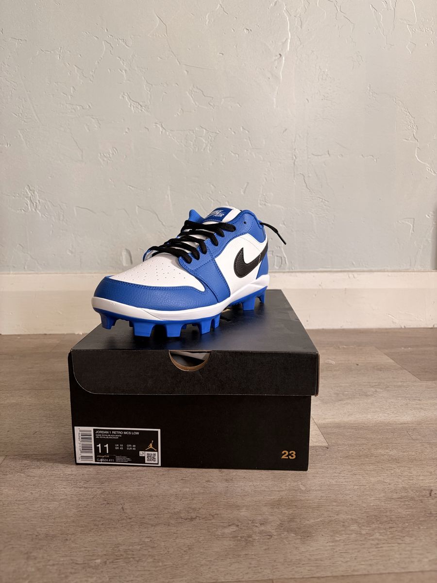 Nike Jordan 1 Retro MCS Low Royal Blue White Cleats Men's Size 11