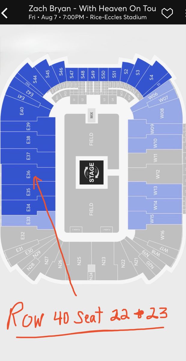 $350 for 2 tickets. Zach Bryan w/ Matthew on Tour - Rice-Eccles Stadium Aug 7th, E36 Row 40 Seats 22-23