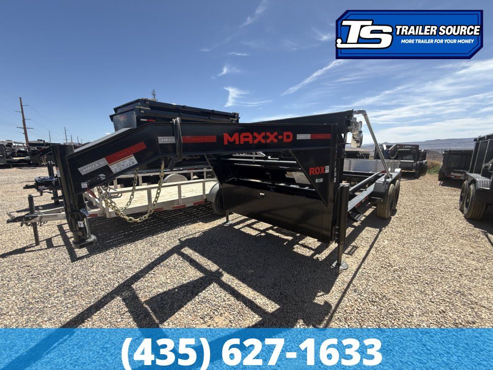 Maxx-D ROX 7x14 ft Roll Off Trailer  18K GVWR Electric Tarp, Hydraulic Jack(s)