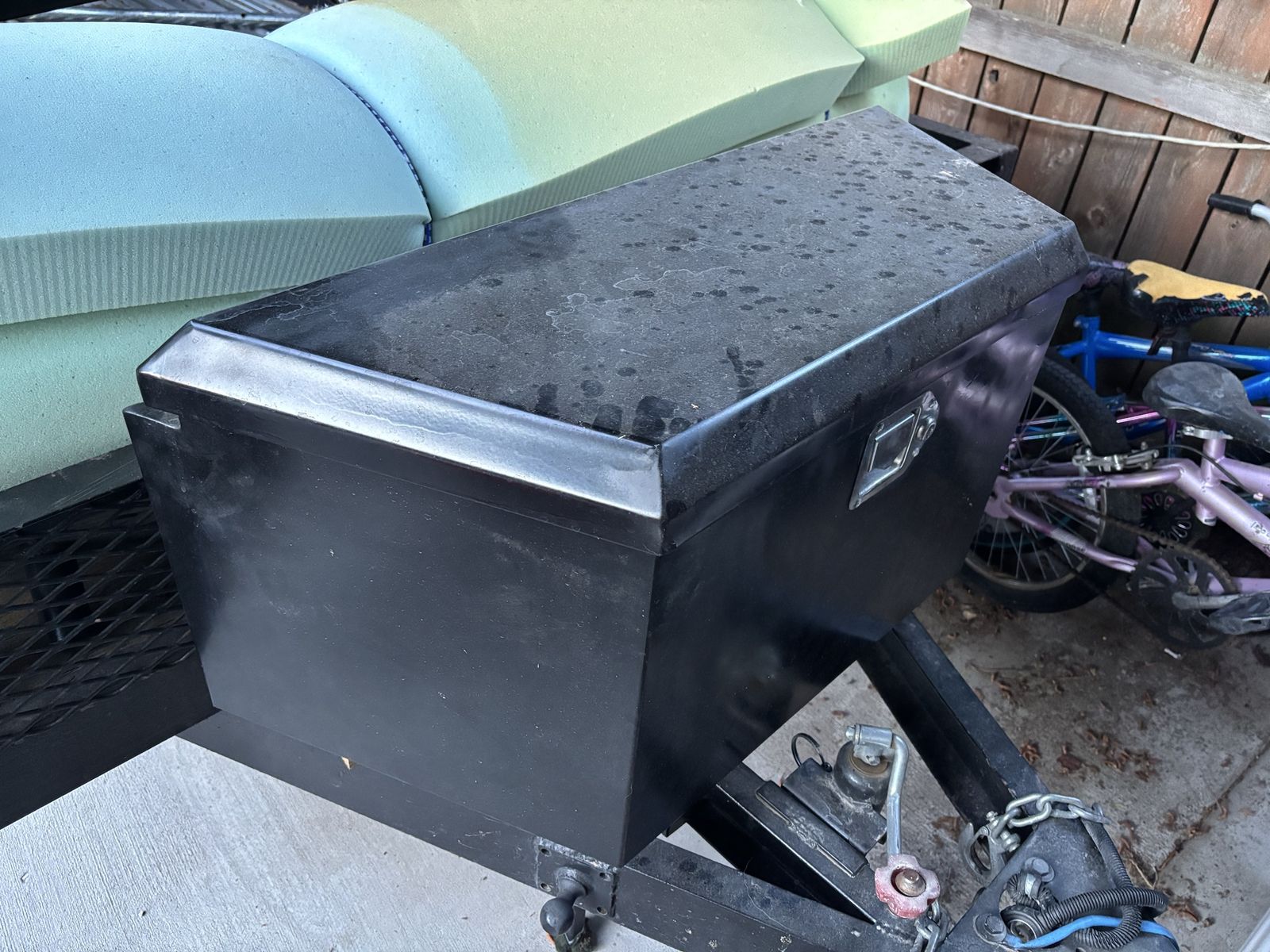 Black Steel Trailer Tongue Tool Box