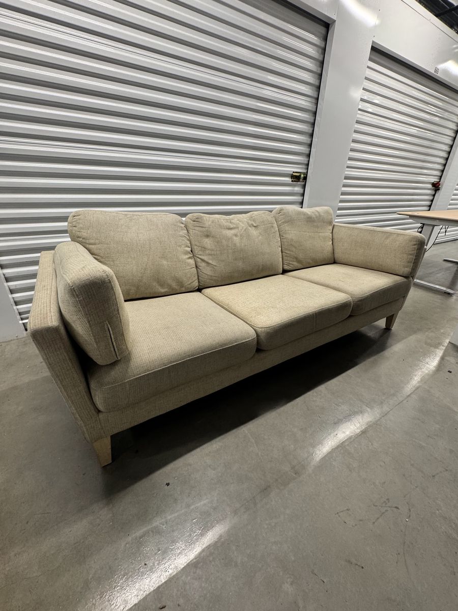 Downeast Beige 3-Seat Sofa + Footstool/Ottoman