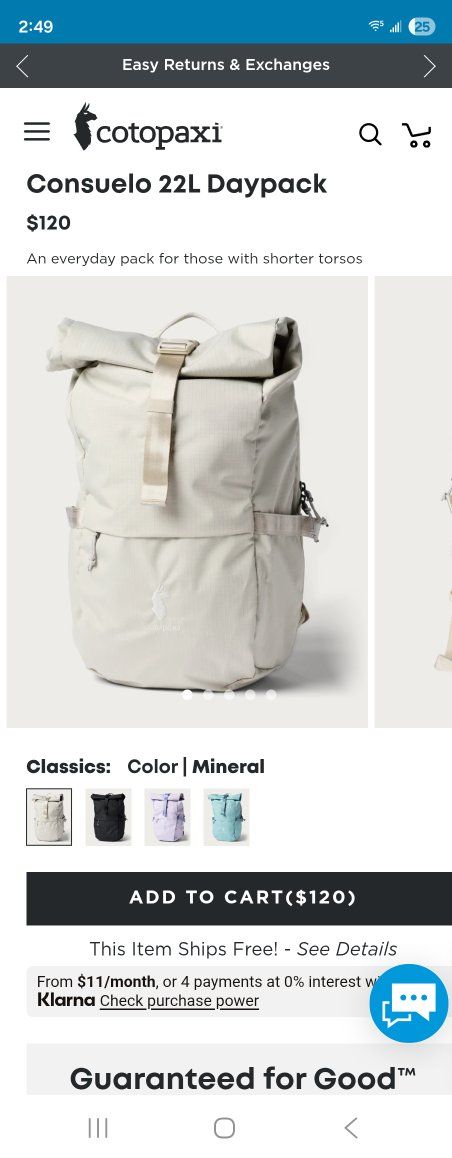 cotapaxi backpack 22L