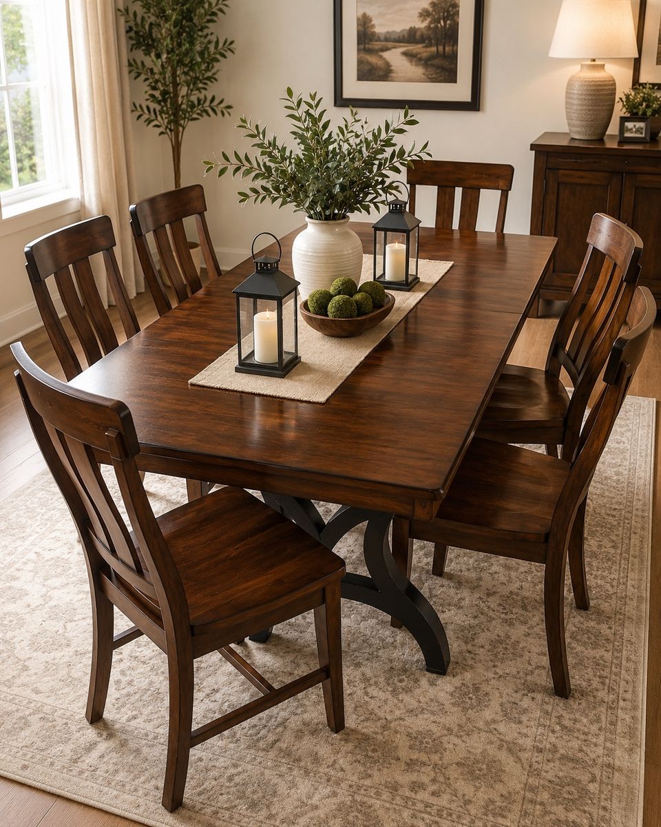 Aspen Home Solid Wood Dining Set – 6 Chairs