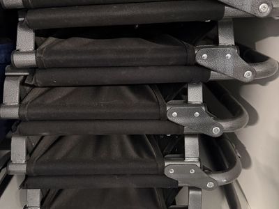 5 black Stadium seats
