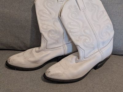 Durango Women's 11" Leather Western Boots White Size 10M
