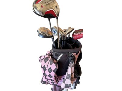 King Cobra Women's Golf Club Set with pink and Black Slazenger Bag