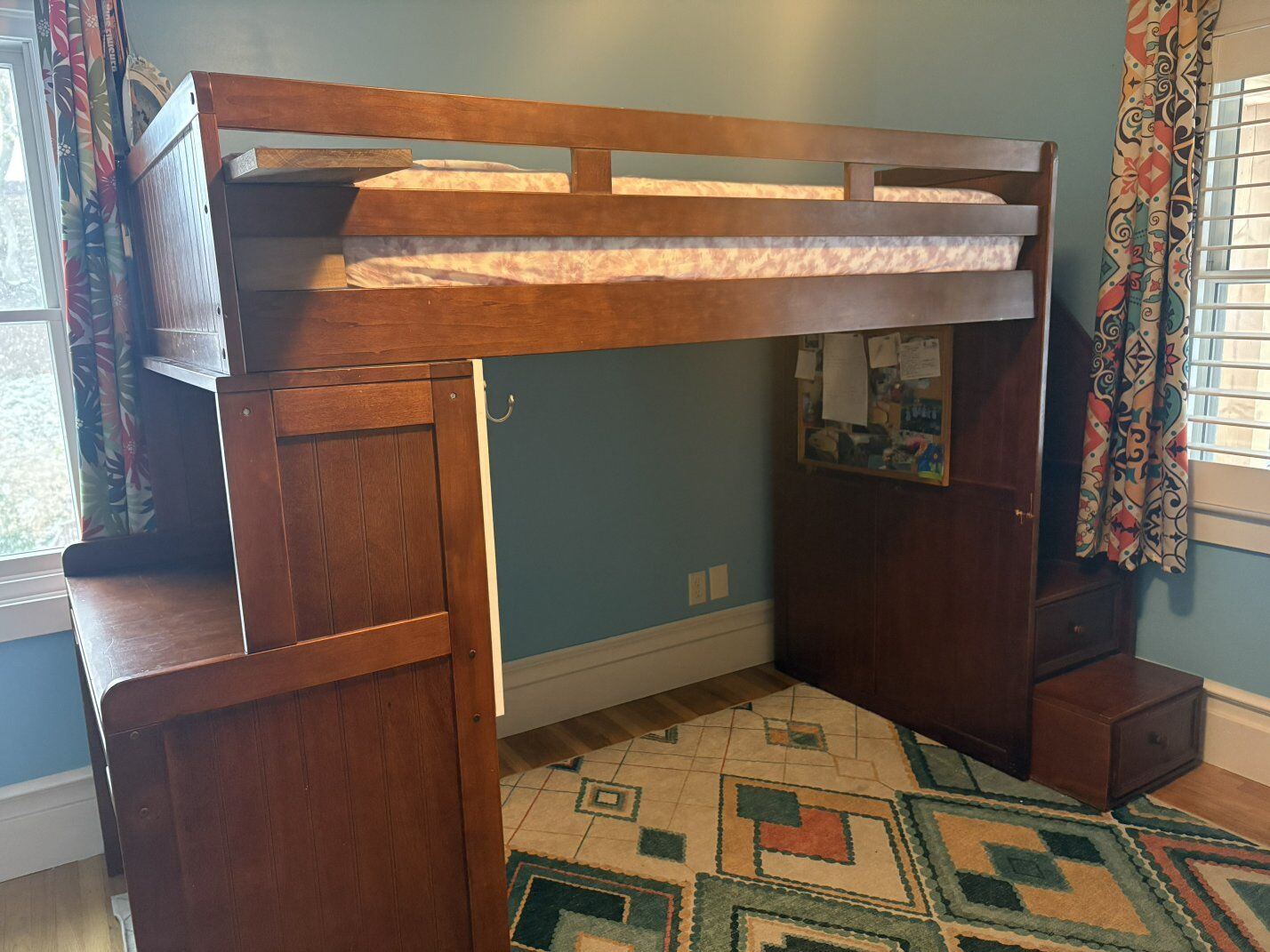 Raised kids twin bed frame