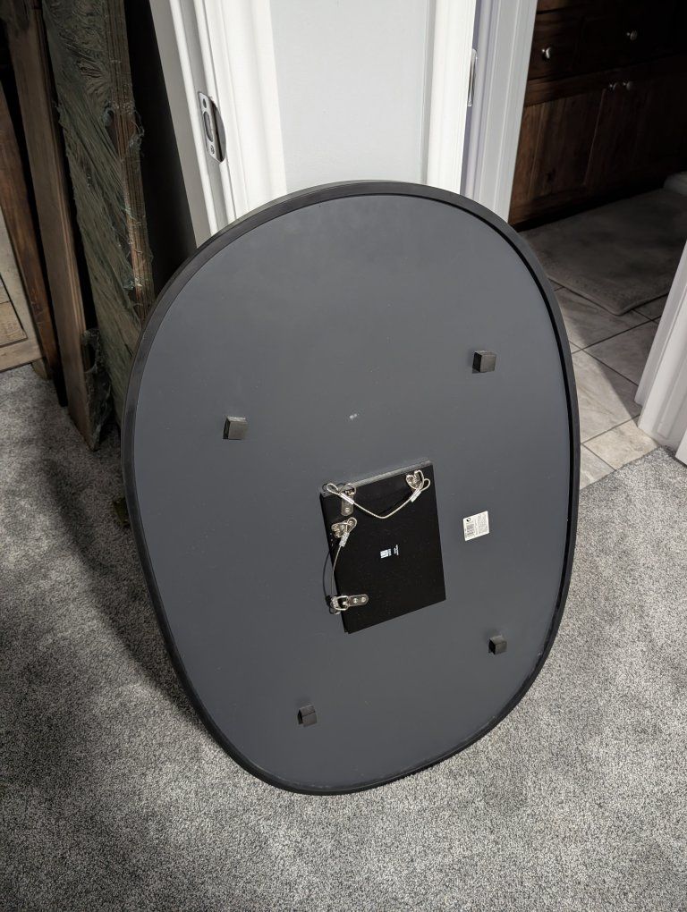 Used Black Oval Wall Mirror - Modern Home Decor