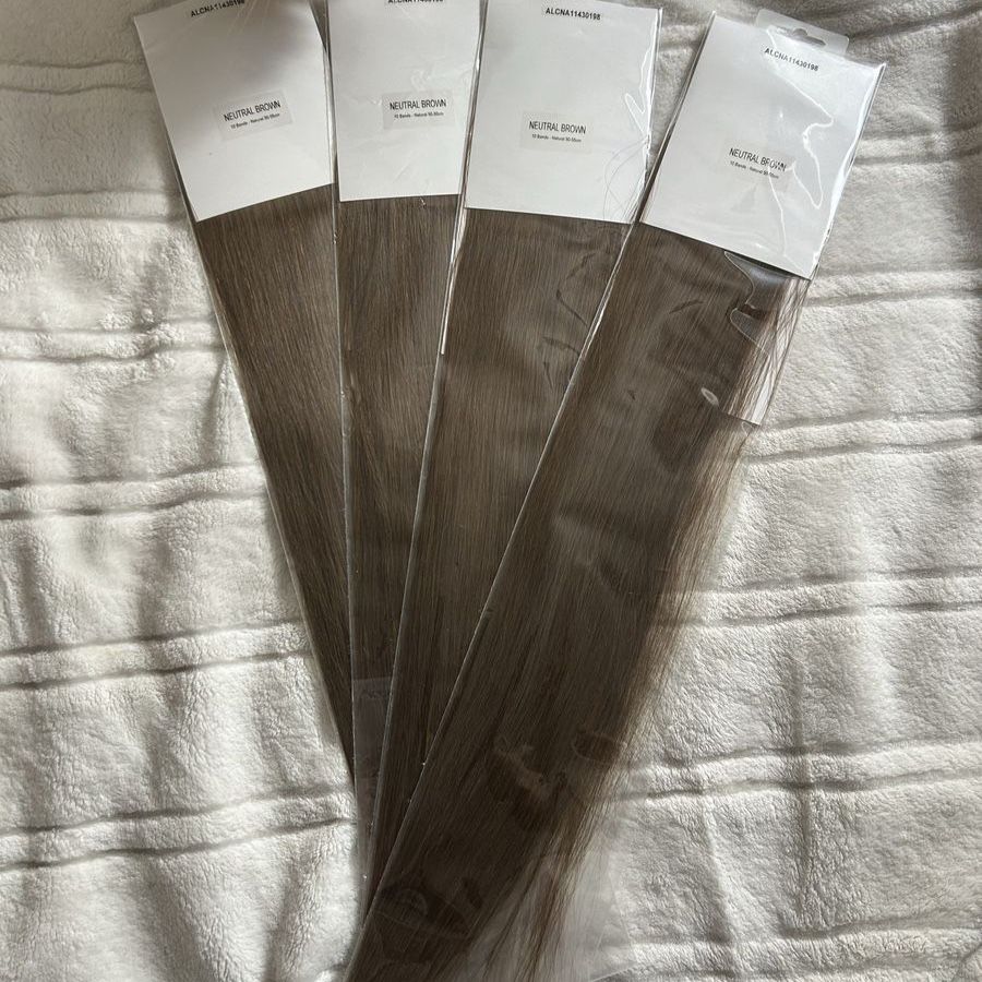 22" Human Remy Hair Tape-In Extensions - Neutral Brown (40 Tapes)