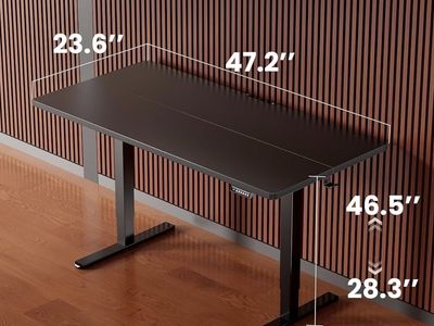 ErGear 48" x 24" Electric Standing Desk, Height Adjustable Sit-Stand Desk with Memory, Black. New.