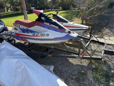 Two jet skis and custom trailer
