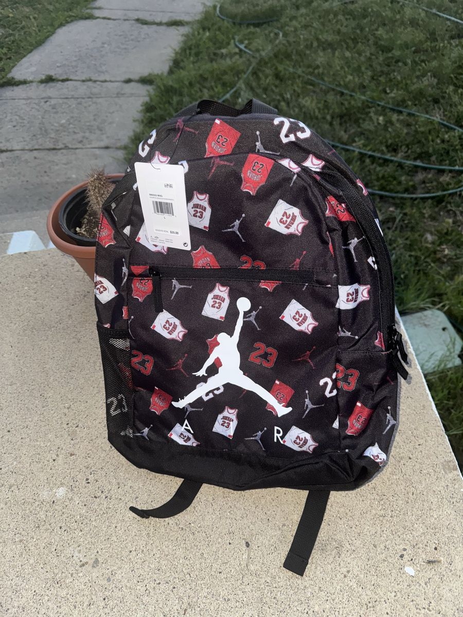 New Jordan 23 All-Over Print Backpack with Detachable Pouch