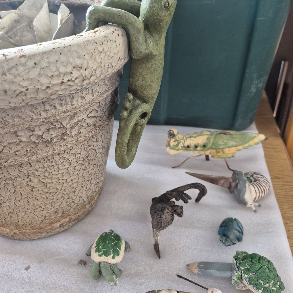 Assorted Animal Garden Oriments and Pot Hangers and Pot