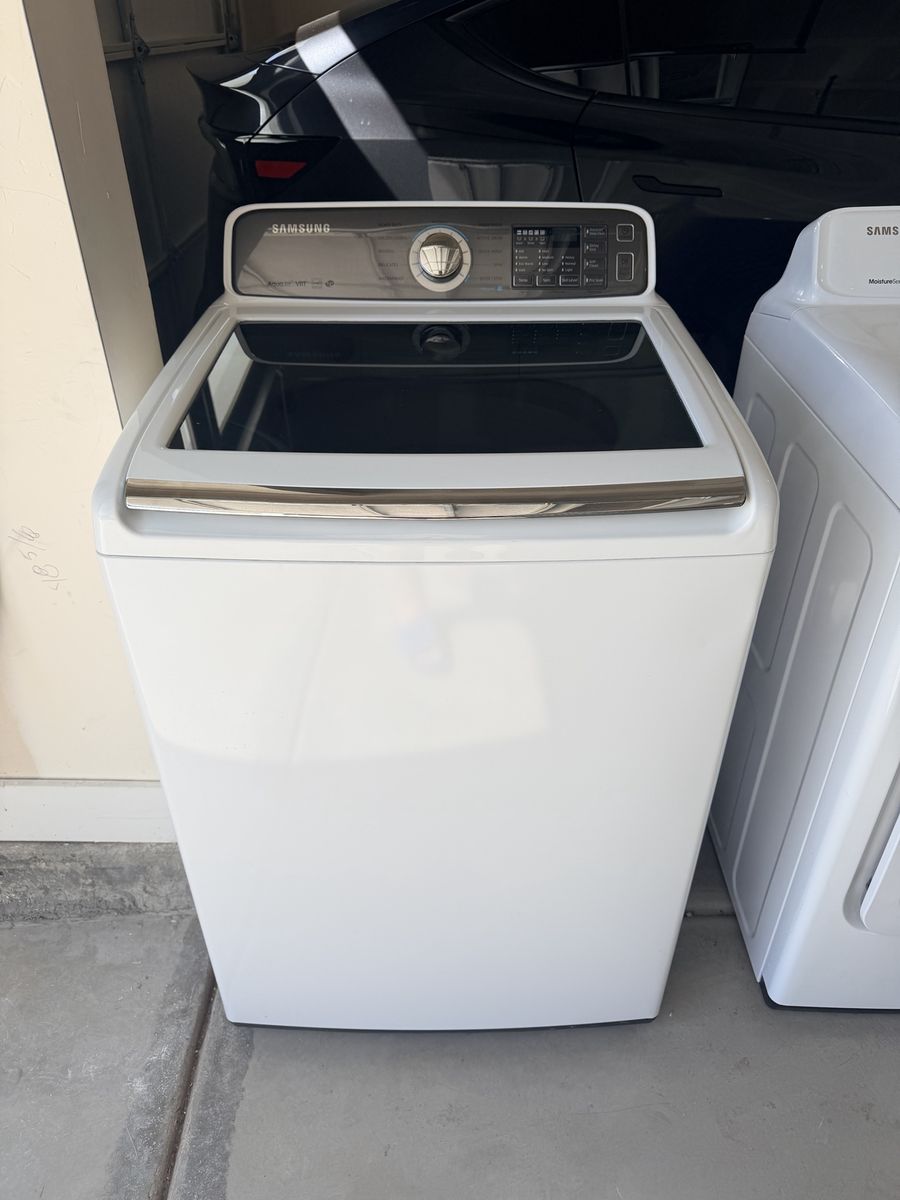 Samsung White Top Load Washer and Electric Dryer Set