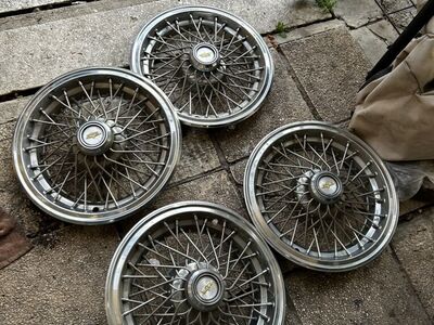4 OEM 1986-96 Chevrolet Caprice Spoke Wire Hubcaps