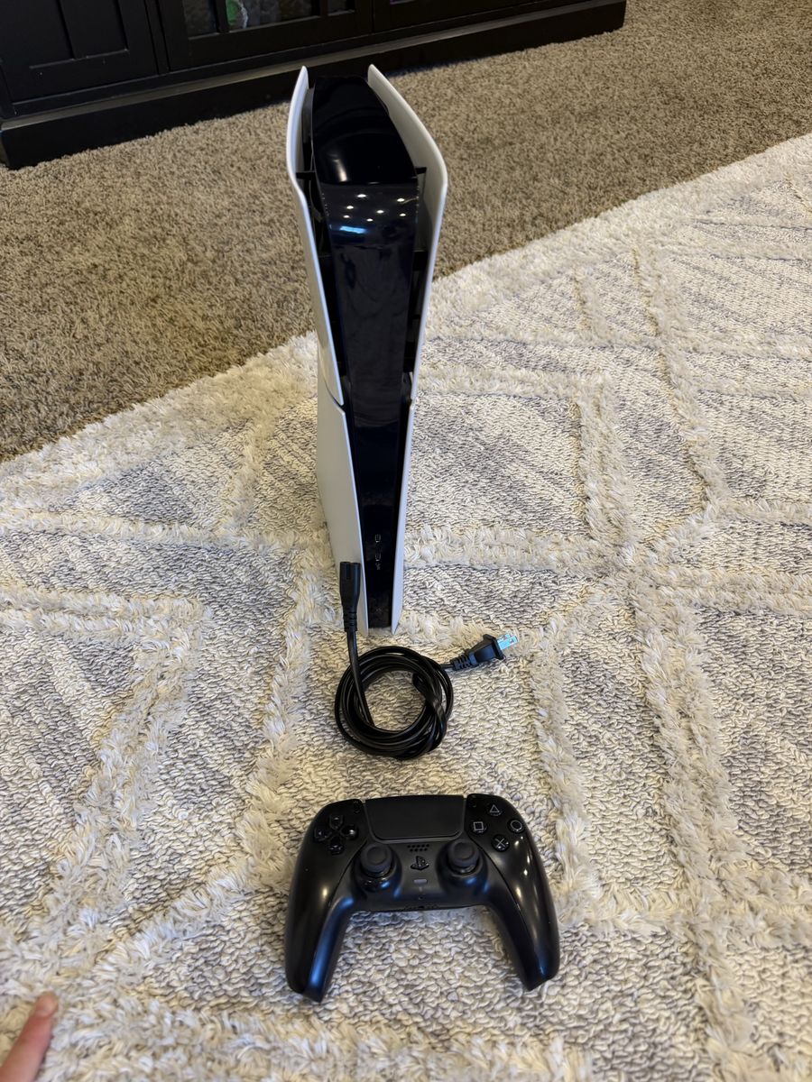Sony PlayStation 5 PS5 Console with Black DualSense Controller and Power Cable