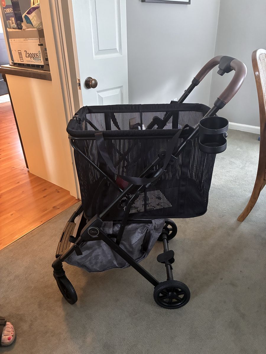 Stroleecarts Personal Shopper Folding Utility Cart with Basket and Cup Holder