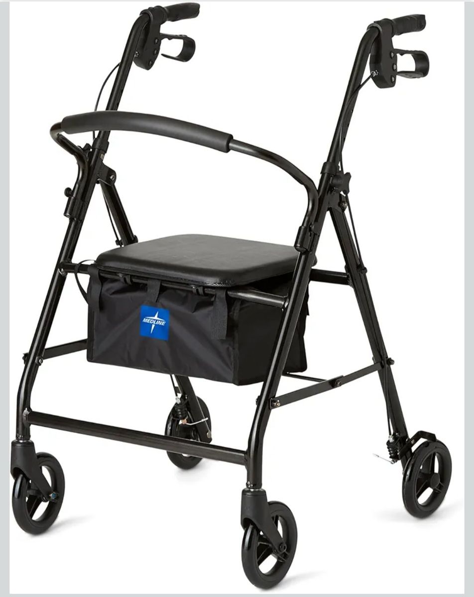 Dependable Steel Rollator, 300 lb. Limit, Black