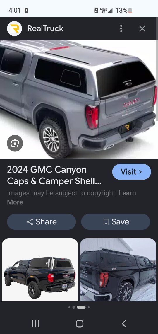 iSO camper shell long bed gmc canyon chevy colorado 2015-2022 topper