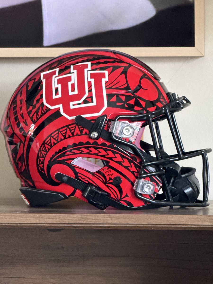 University of Utah game worn hand painted helmet 2024