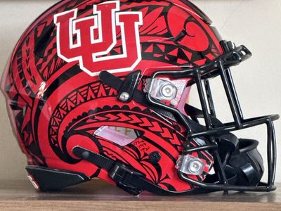 University of Utah game worn hand painted helmet 2024