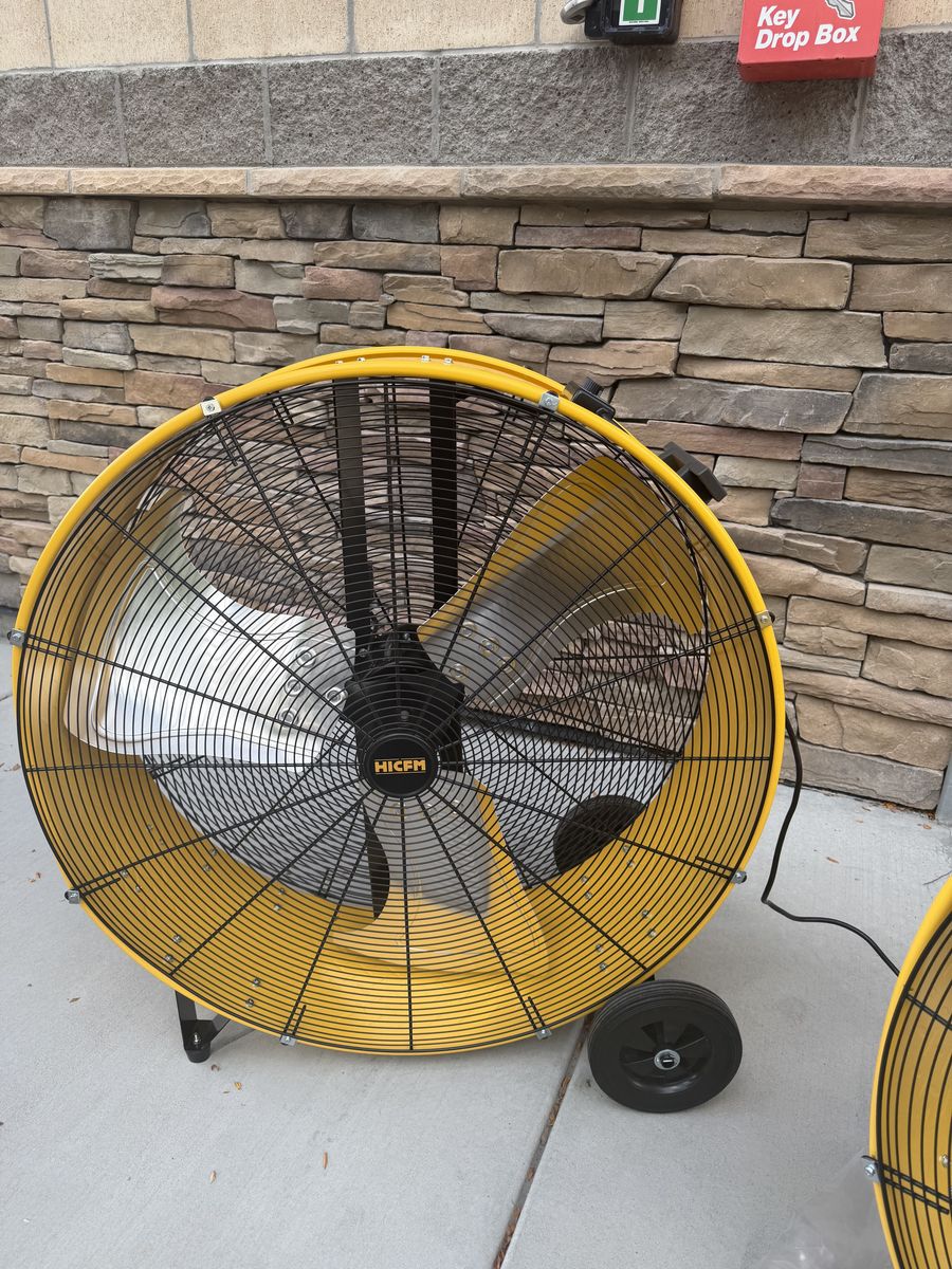 HiCFM 36" Industrial Drum Fan, 21100 CFM High Velocity Floor Fans 2 Speed 4/5 HP Heavy Duty