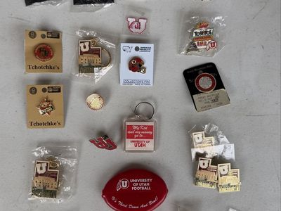 Vintage University of Utah Utes Pins Buttons Patches Keychains Lot