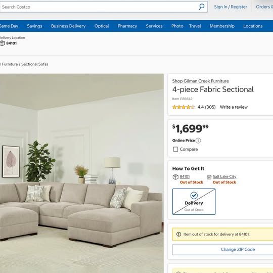 Gilman Creek 4pc Modular Sectional FREE DELIVERY