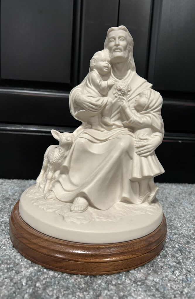 Vintage Musical Figurine Of Jesus And Children