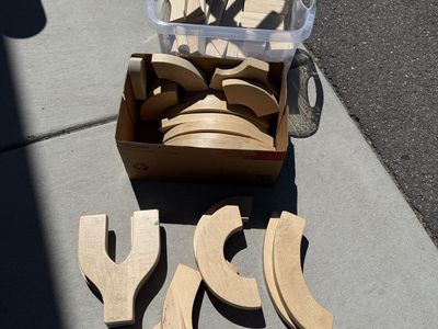 Wood Building Blocks - A mixture of Lakeshore Learning, Melissa and Doug & some other random wooden blocks