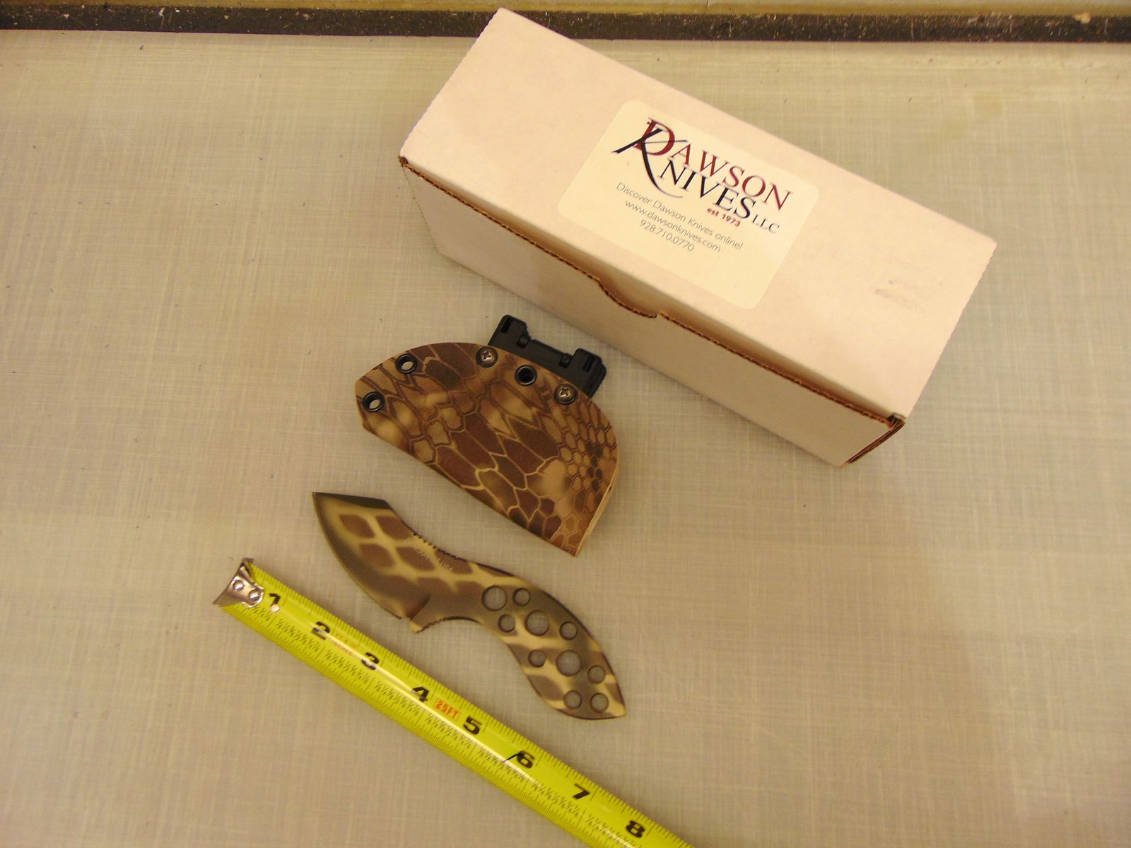 Dawson Knives Custom Snakeskin Camo 3'' Fixed Knife